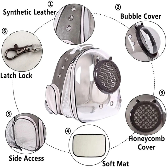 Expandable Cat / Small Pet (puppy) Carrier Backpack - Picture 4 of 8